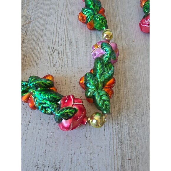 Radko lei land flower Garland glitter tropical Hawaiian glass Xmas vintage hibis - Picture 13 of 15